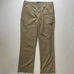 NEW Fossil 38x32 Khaki Cotton Poplin Relaxed Bootcut Boot Fit‎ Mens Chino Pants